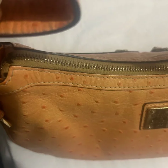 Dooney & Bourke Tan Ostrich-Embossed Shoulder Bag - Picture 11 of 15